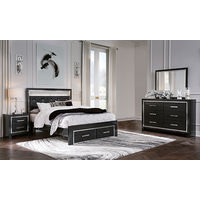 Signature Design by Ashley Kaydell Queen Upholstered Storage Bed, Dresser, Mir