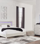 Signature Design by Ashley Zyniden Queen Upholstered Panel Bed, Dresser, Mirro