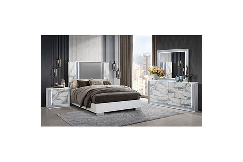 6PC YLime Marble King Bedroom KB, DR, MR, NS