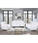 2PC U5987 Power Reclining Sofa/Love, White