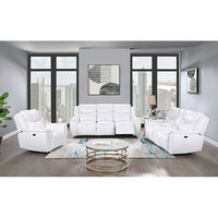 2PC U5987 Power Reclining Sofa/Love, White