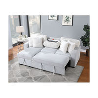 U0203 LIGHT GREY REV PULL OUT SOFA BED,