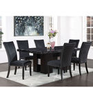 5PC D03 Faux Marble Dining Table & Chairs (4), Black