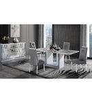 7PC Ylime Dining Table & Chairs (6), Grey