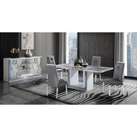 7PC Ylime Dining Table & Chairs (6), Grey