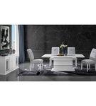 5PC MONACO WHT DINING TABLE & CHAIRS(4), WHT/GREY