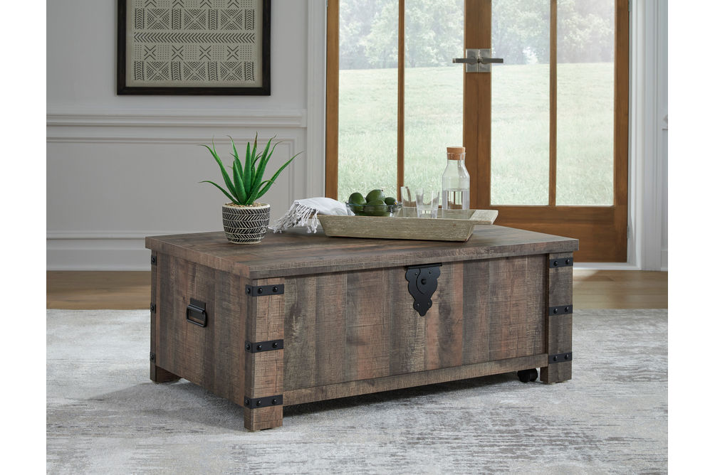 Signature Design by Ashley Hollum Lift-Top Coffee Table-Rustic Brown