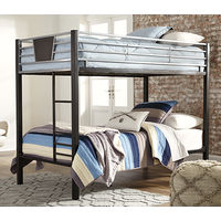 Signature Design by Ashley Dinsmore Twin over Twin Bunk Bed and 2 Mattresses