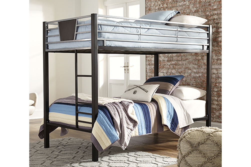 Signature Design by Ashley Dinsmore Twin over Twin Bunk Bed and 2 Mattresses