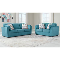 Signature Design by Ashley Keerwick Sofa and Loveseat-Teal