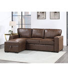 U0203 COFFEE BROWN REV PULL OUT SOFA BED,