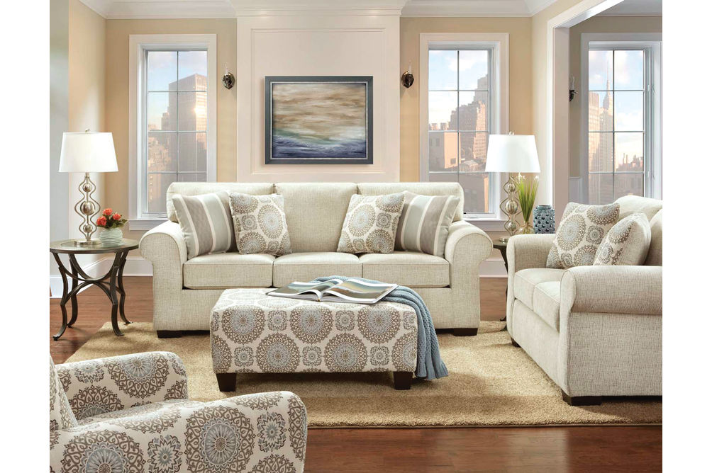 2PC Charisma Sofa & Loveseat, Linen