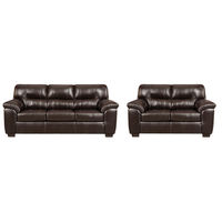 2PC Austin Sofa & Loveseat, Brown