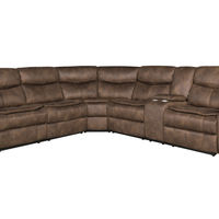 3PC Dorado Sectional w Console, Brown