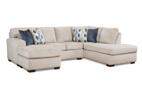 3PC Herringbone Sectional, Cream