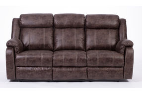 2PC Buckskin Reclining Sofa and Loveseat, Brown