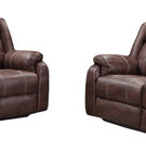 2PC Buckskin Reclining Sofa and Loveseat, Brown