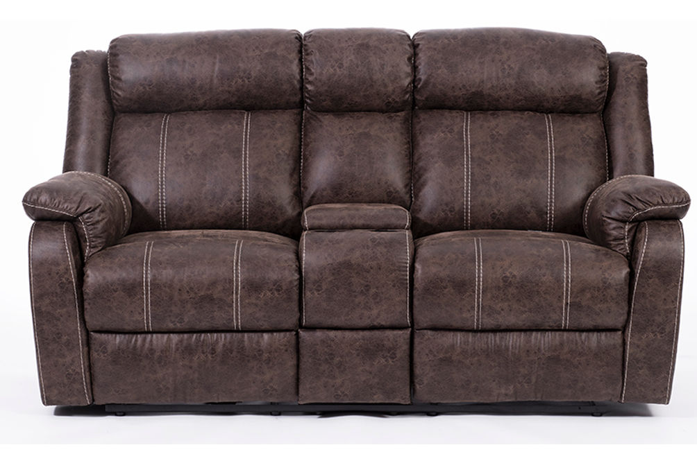 2PC Buckskin Reclining Sofa and Loveseat, Brown