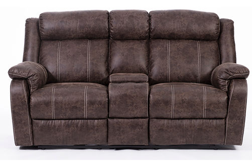 2PC Buckskin Reclining Sofa and Loveseat, Brown