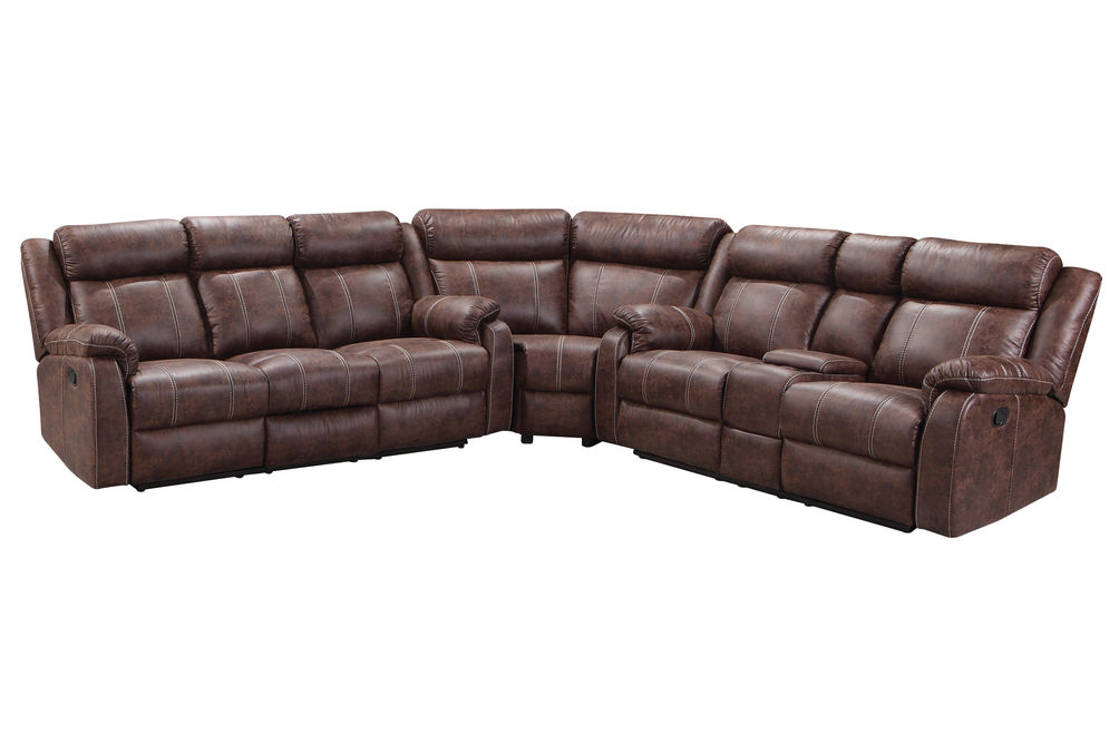 3PC Buckskin Sectional, Brown