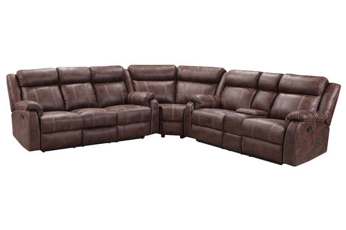 3PC Buckskin Sectional, Brown