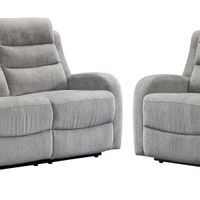 2PC Avanti Sofa & Loveseat, Grey