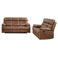 2PC Palomino Sofa & Loveseat, Brown