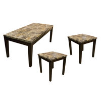 3PK Faux Marble Tables, Brown