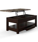 Faux Marble Lift Top Table, Brown