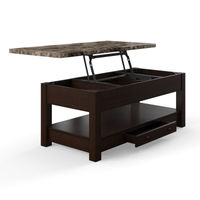 Faux Marble Lift Top Table, Brown