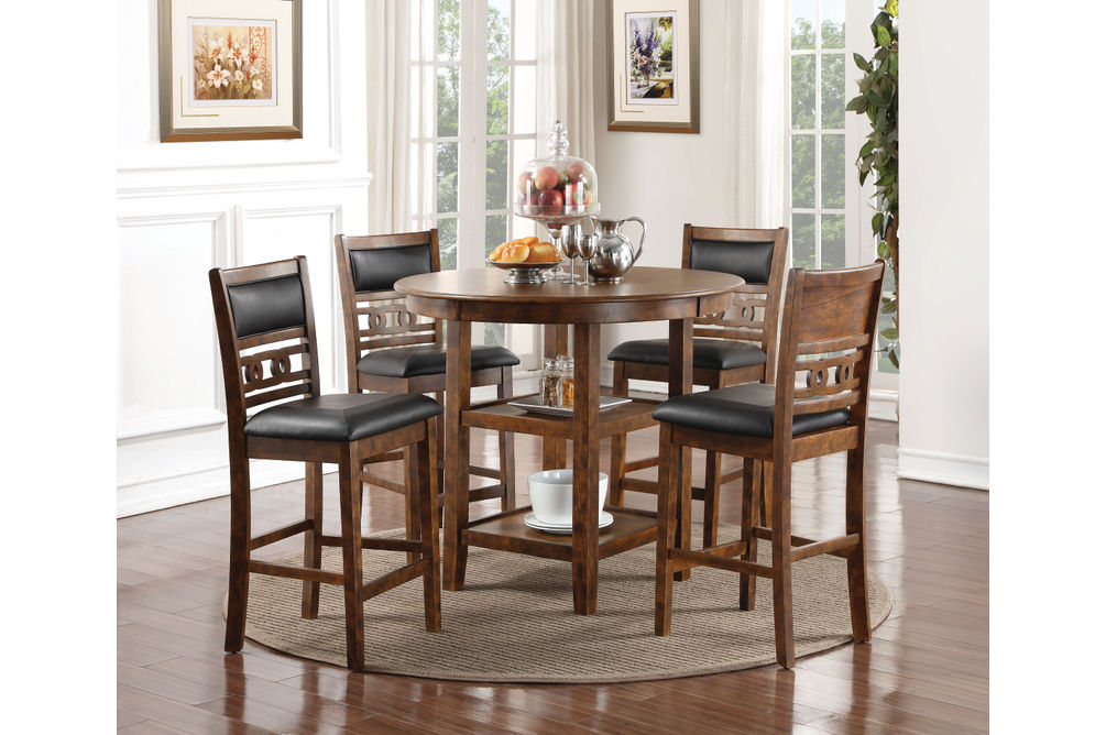 5PC Gia Pub Dining Set, Brown