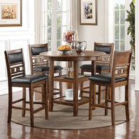 5PC Gia Pub Dining Set, Brown