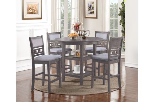 5PC Gia Pub Dining Set, Gray