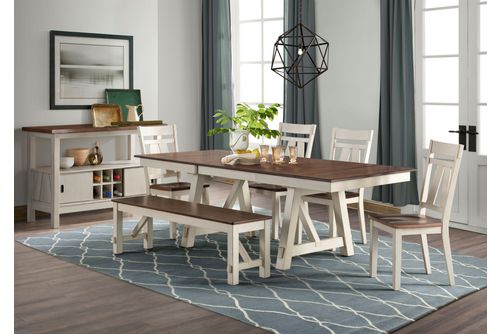 6PC Laurel Dining Set, Brown/White