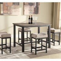 5PC Rustic Dining Pub Set, Brown