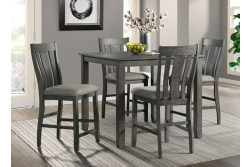 5PC Hawthorne Pub Dining Set, Gray