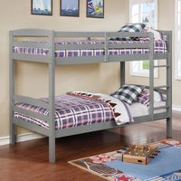 Twin/Twin Bunkbed with 2 Twin Matts, Gray