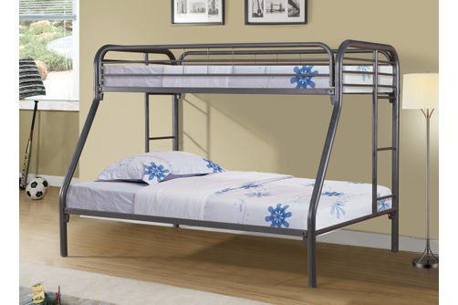 T/F Bunkbed w/1 Twin Matt & 1 Full Matt, Metal