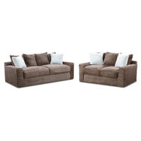 Jenna Sofa & Loveseat, Brown