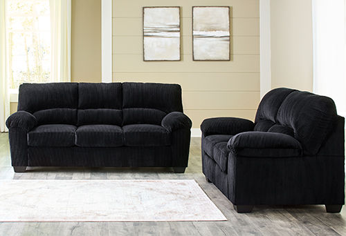 Signature Design by Ashley SimpleJoy Sofa and Loveseat-Onyx