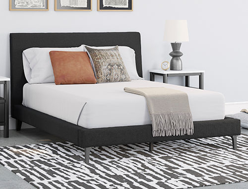 Signature Design by Ashley Cadmori Queen Upholstered Bed with Roll Slats-Black