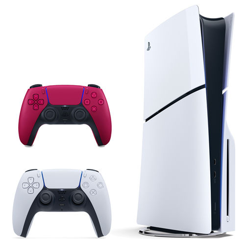 PS5 Slim 1TB Disc Console with extra Cosmic Red Controller