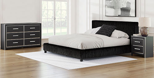 Rent-To-Own Zuraleus King Upholstered Bed, Dresser, and Nightstand |  Rent-A-Center