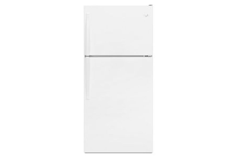 18 cu ft. top mountwhite, glass shelves