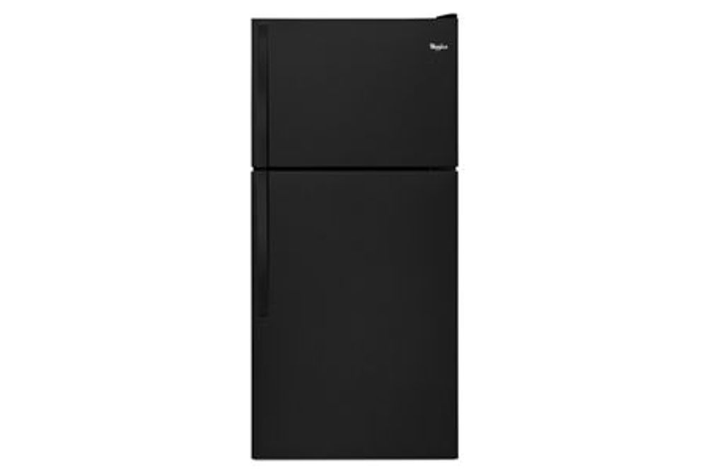 18 cu ft. top mountBlack, glass shelves