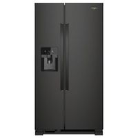 25 cu ft. Side by Side, 36" Wide, Water Ice, Black