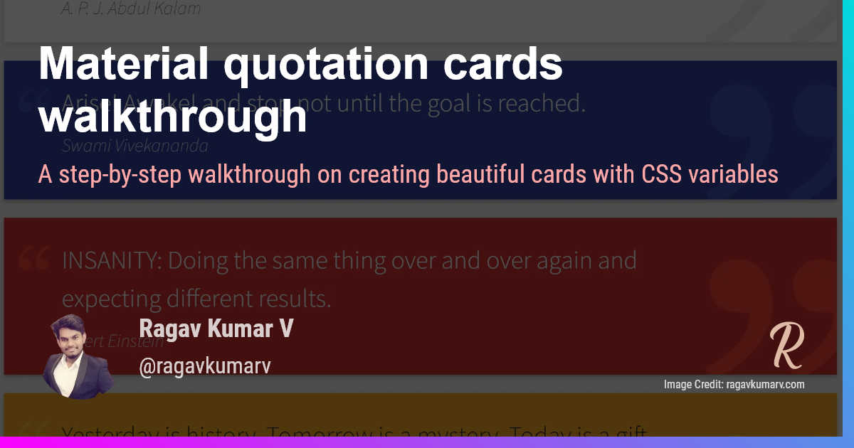 Material quotation cards walkthrough