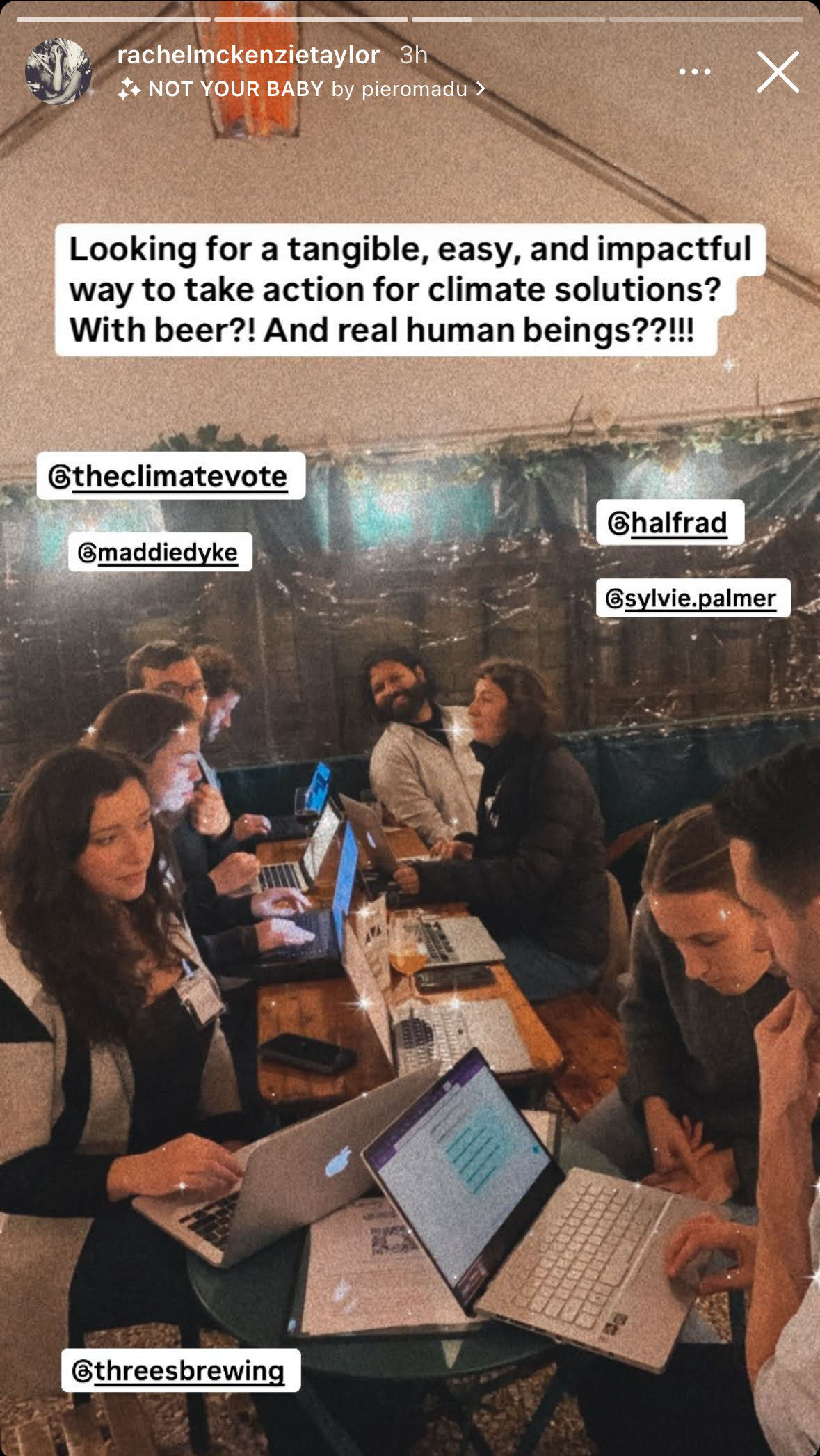 An instagram story capturing the Hour of Action I attended