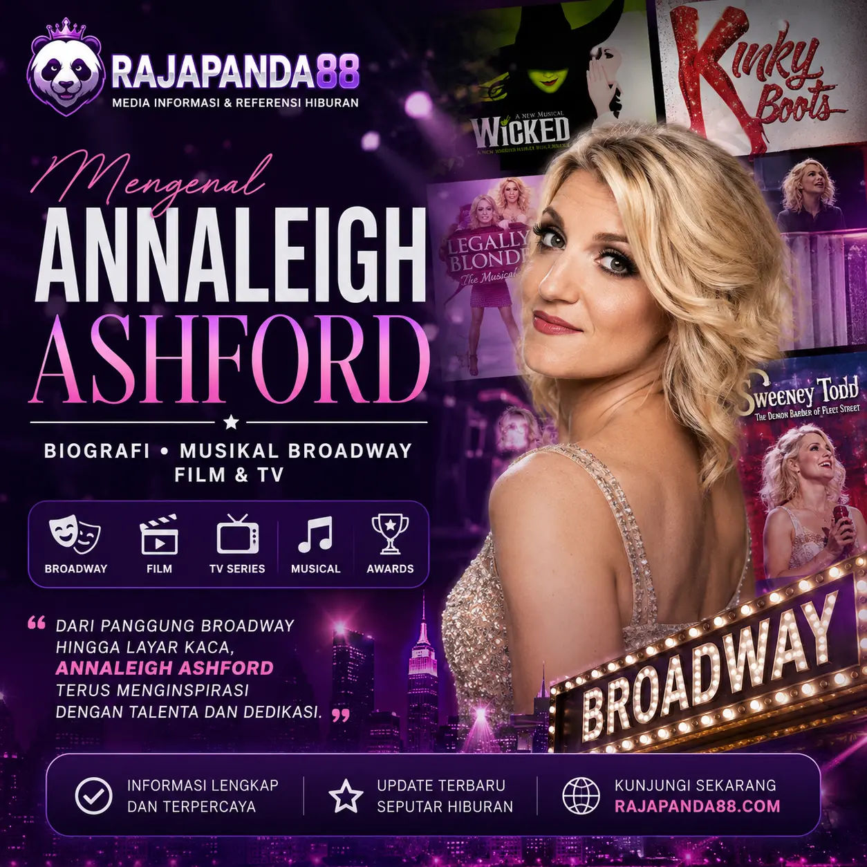 RAJAPANDA88 | Mengenal Annaleigh Ashford: Biografi, Musikal Broadway, Film & TV