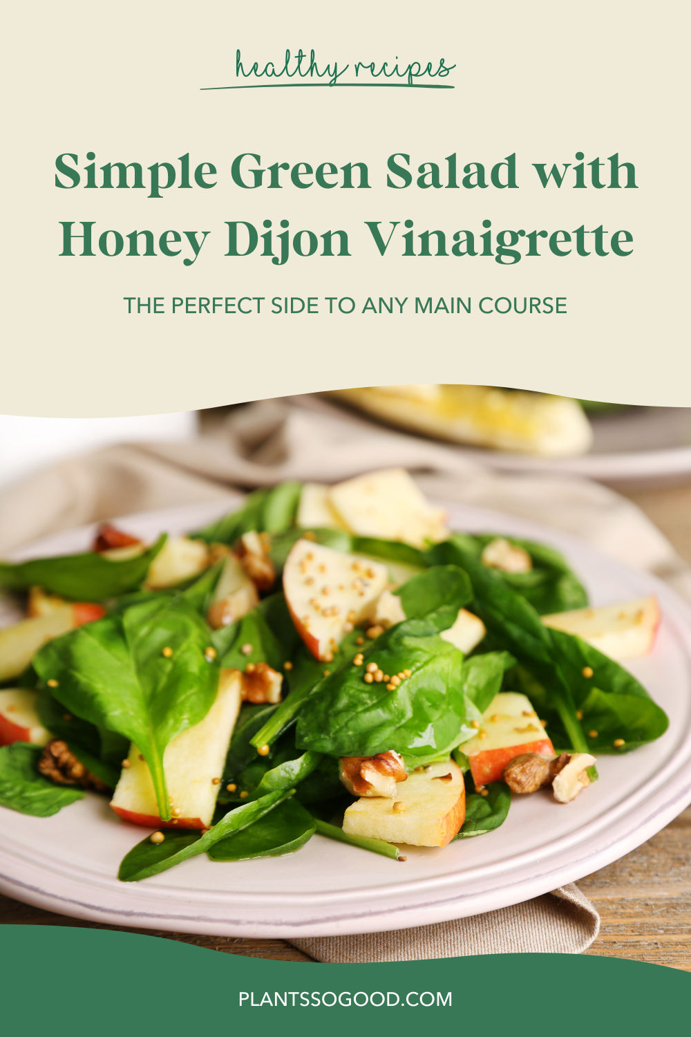 Herby Green Leaf Salad with Honey Dijon Vinaigrette